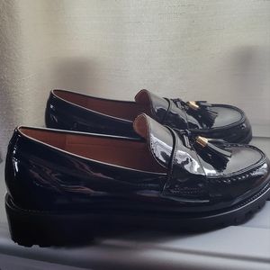 leather chunky loafers